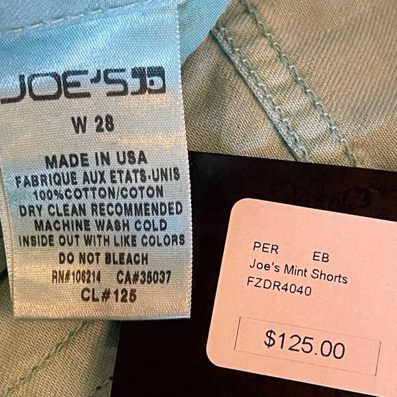 🎁 Joe’s Jeans Blue/Green Shorts Waist 34” - Picture 6 of 6